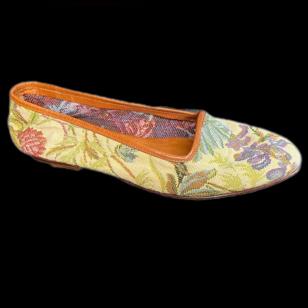 COLE-HAAN, made in Italy Vintage floral fabric flats
